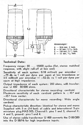 Mikrofon AKG D88 origin�ln� dokumentace