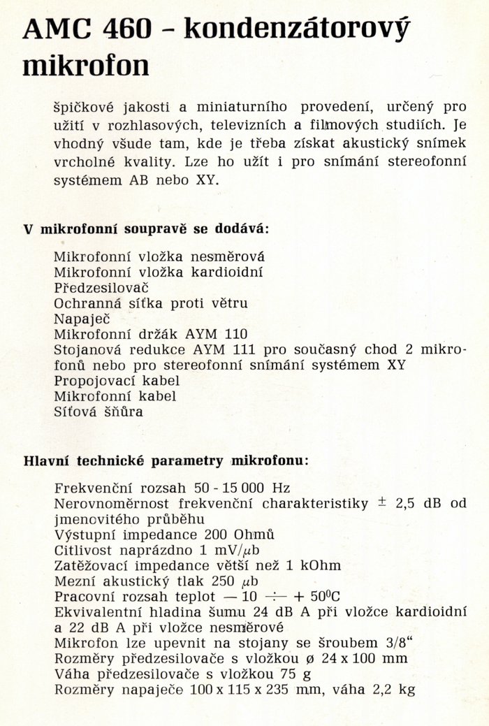 Mikrofon TESLA AMC 460